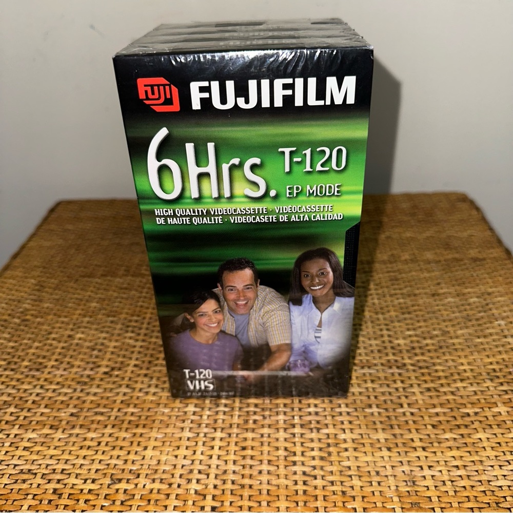Fuji Film VHS Blank Video Tapes 6 HRS HQ 120 High Quality 4 Pack Factory Sealed
